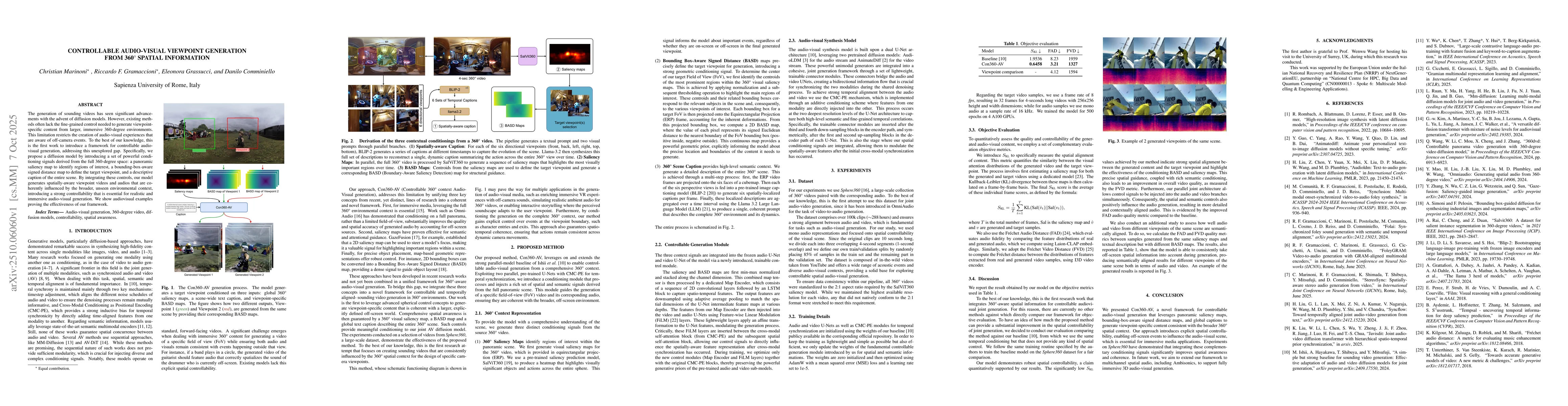 Thumbnail for Controllable Audio-Visual Viewpoint Generation from 360° Spatial
  Information