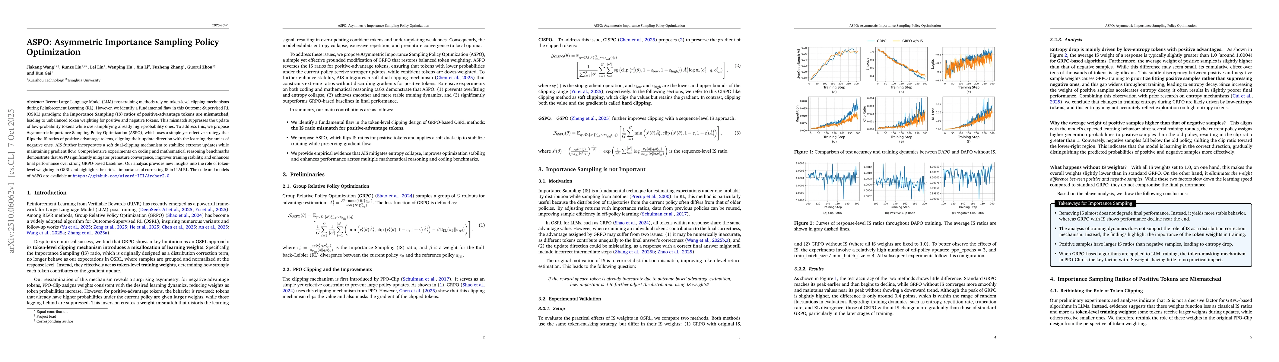 Thumbnail for ASPO: Asymmetric Importance Sampling Policy Optimization