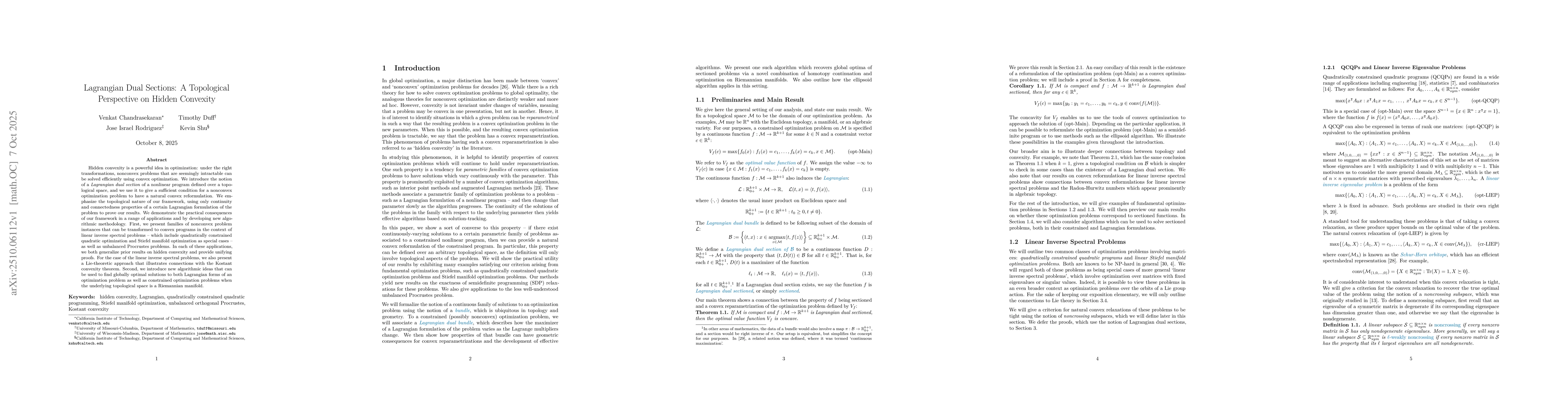 Thumbnail for Lagrangian Dual Sections: A Topological Perspective on Hidden Convexity