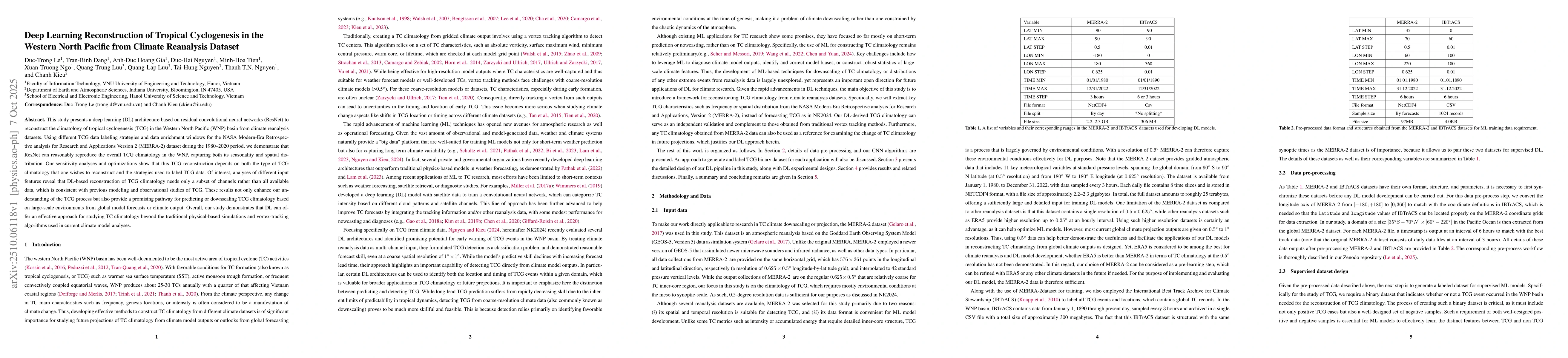 Thumbnail for Deep Learning Reconstruction of Tropical Cyclogenesis in the Western
  North Pacific from Climate Reanalysis Dataset