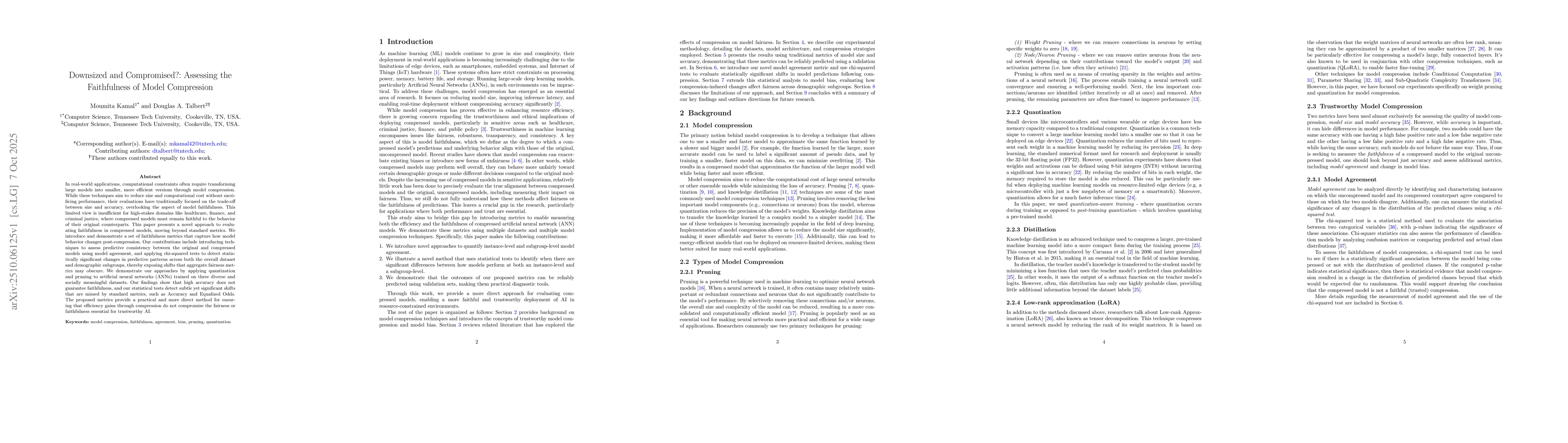 Thumbnail for Downsized and Compromised?: Assessing the Faithfulness of Model
  Compression