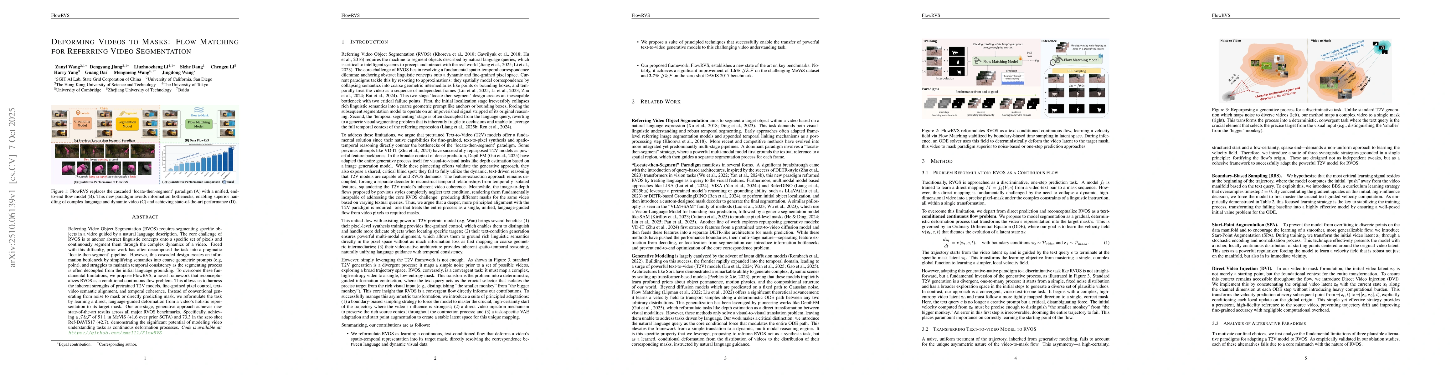 Thumbnail for Deforming Videos to Masks: Flow Matching for Referring Video
  Segmentation