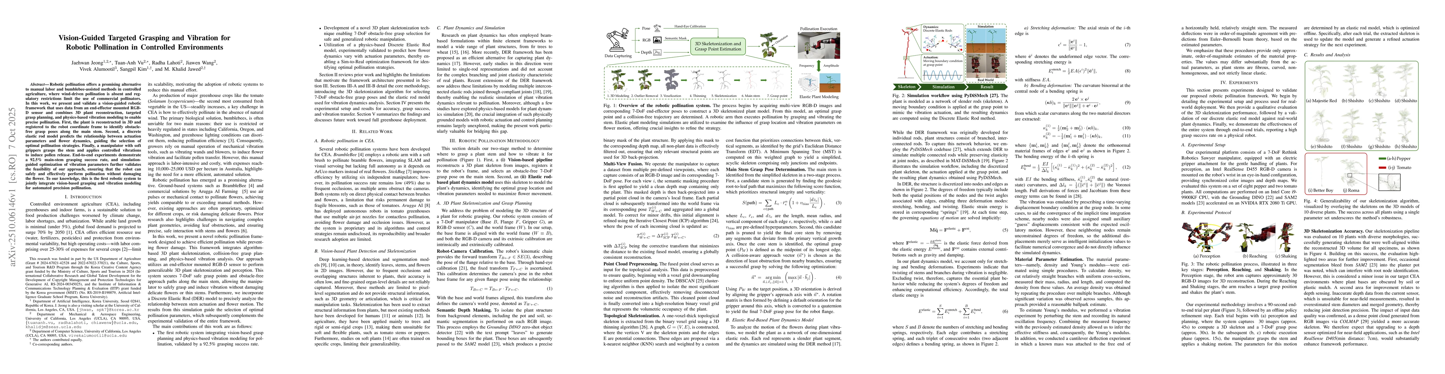 Thumbnail for Vision-Guided Targeted Grasping and Vibration for Robotic Pollination in
  Controlled Environments