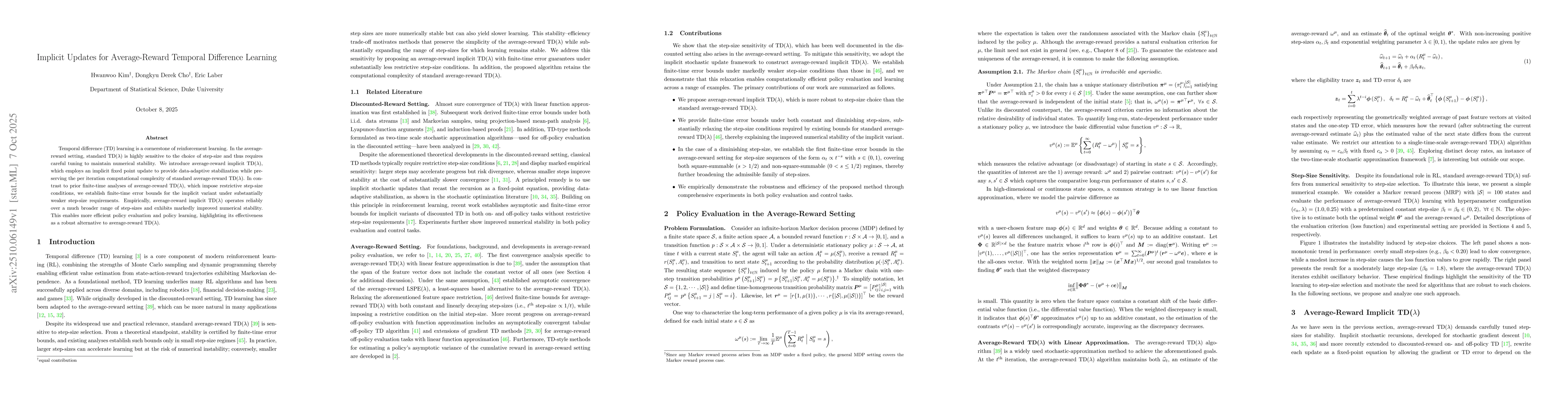 Thumbnail for Implicit Updates for Average-Reward Temporal Difference Learning