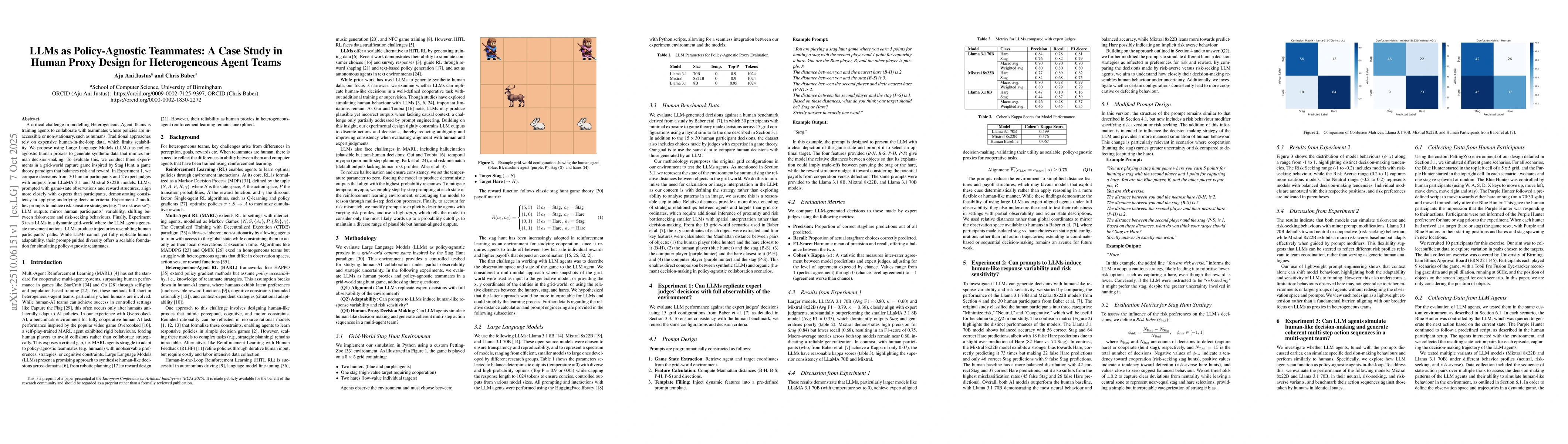 Thumbnail for LLMs as Policy-Agnostic Teammates: A Case Study in Human Proxy Design
  for Heterogeneous Agent Teams
