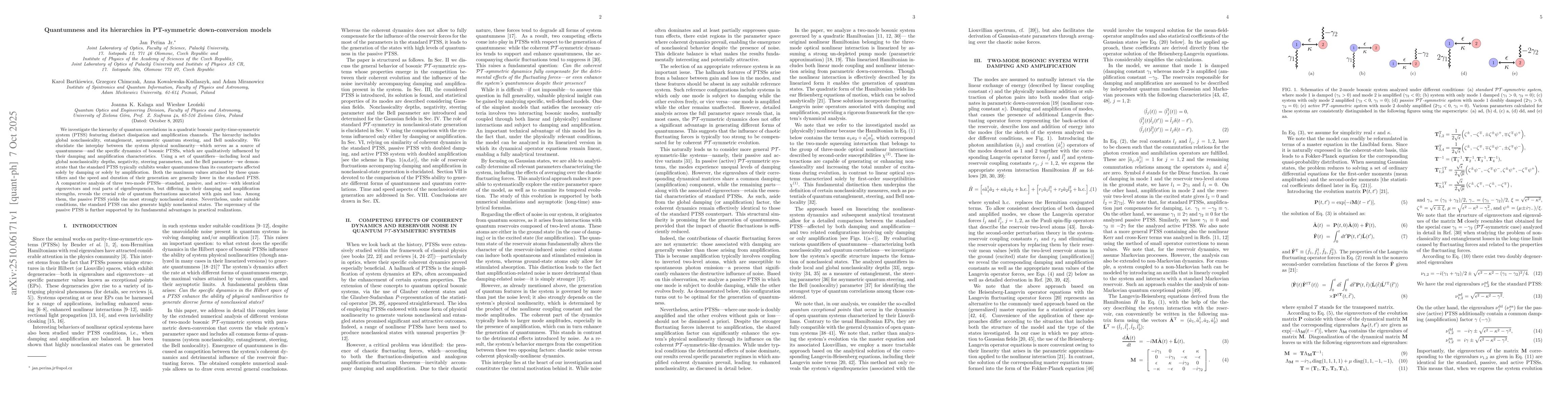 Thumbnail for Quantumness and its hierarchies in PT-symmetric down-conversion models