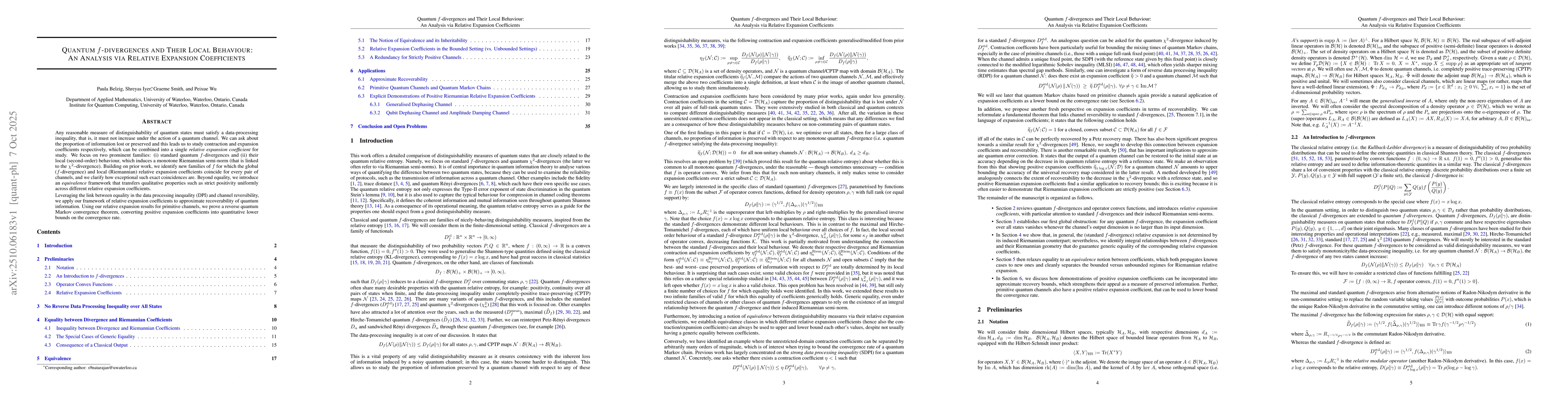 Thumbnail for Quantum $f$-divergences and Their Local Behaviour: An Analysis via
  Relative Expansion Coefficients