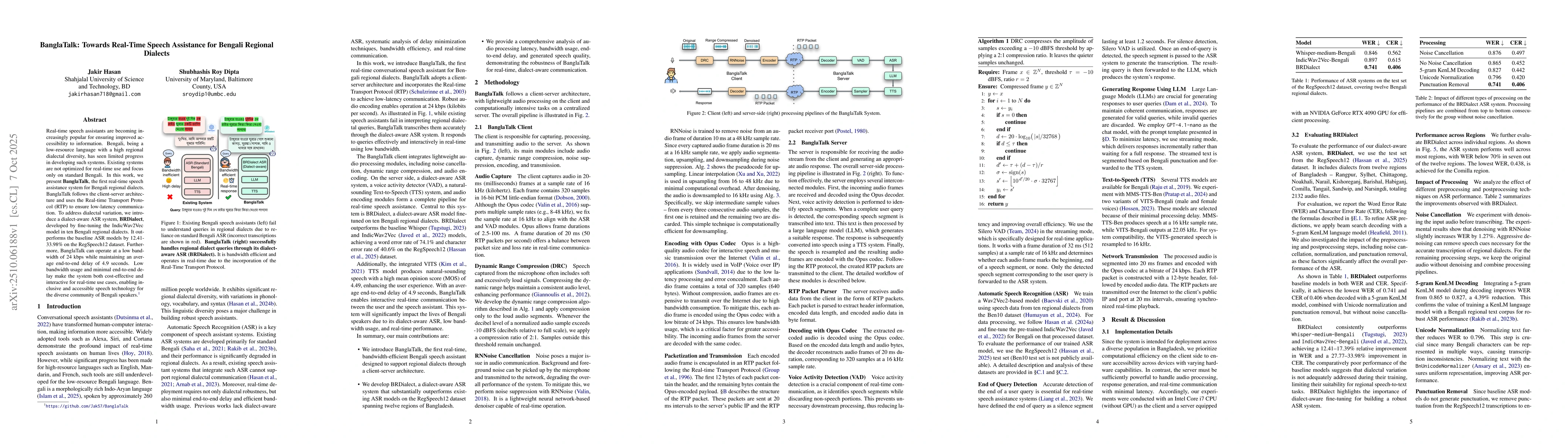 Thumbnail for BanglaTalk: Towards Real-Time Speech Assistance for Bengali Regional
  Dialects