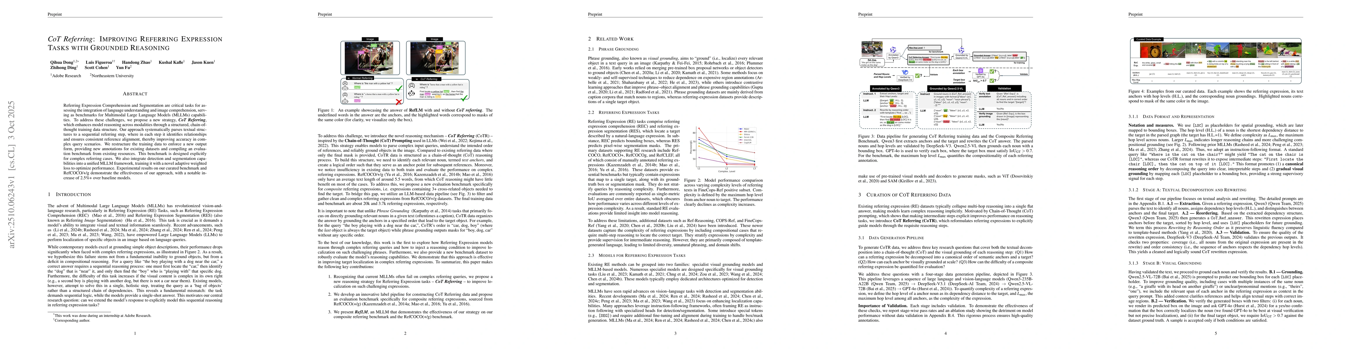 Thumbnail for CoT Referring: Improving Referring Expression Tasks with Grounded
  Reasoning