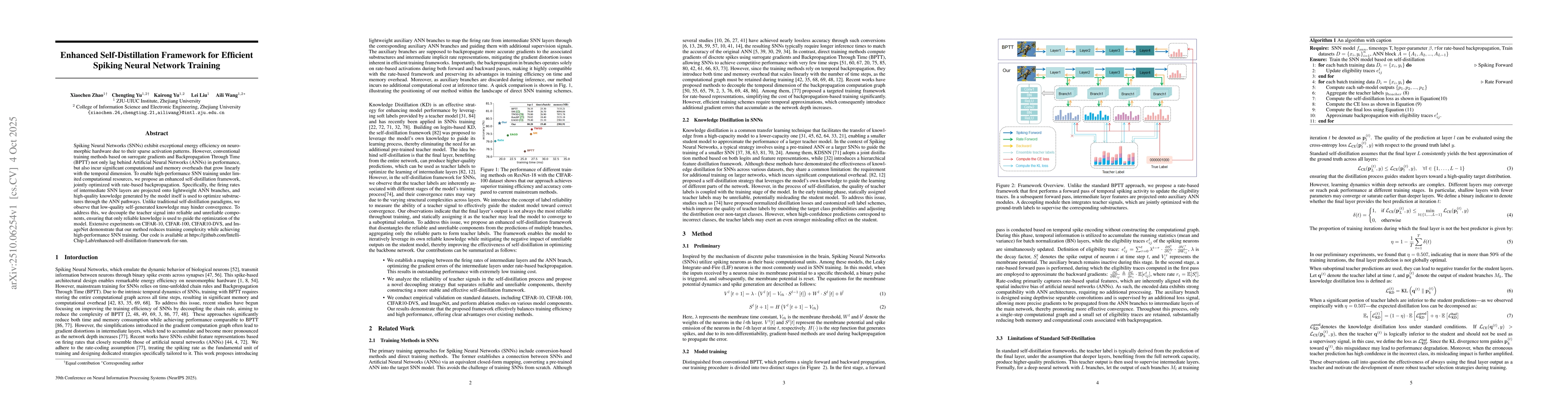 Thumbnail for Enhanced Self-Distillation Framework for Efficient Spiking Neural
  Network Training
