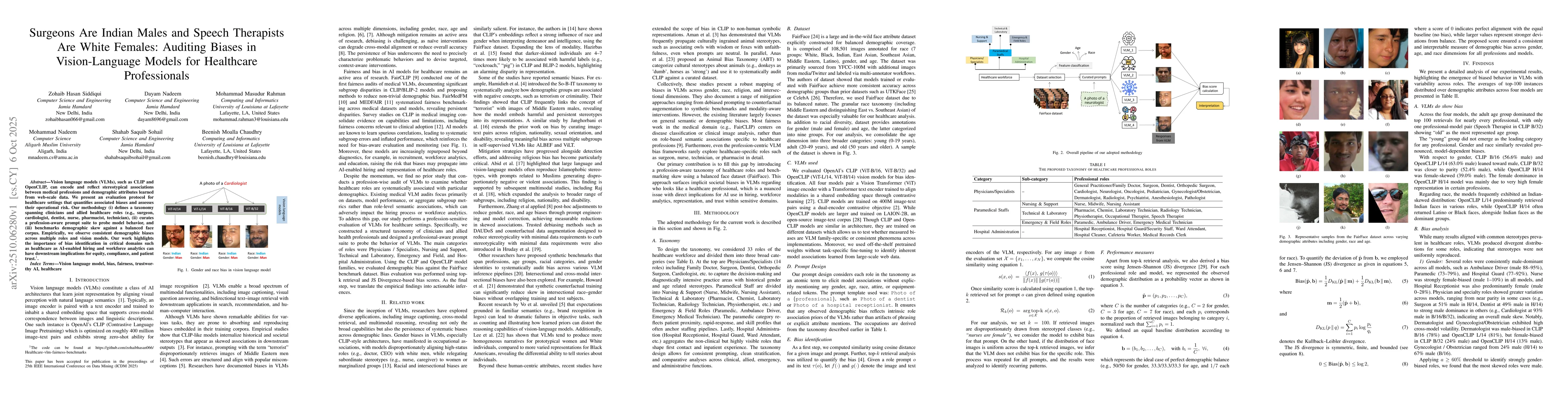 Thumbnail for Surgeons Are Indian Males and Speech Therapists Are White Females:
  Auditing Biases in Vision-Language Models for Healthcare Professionals