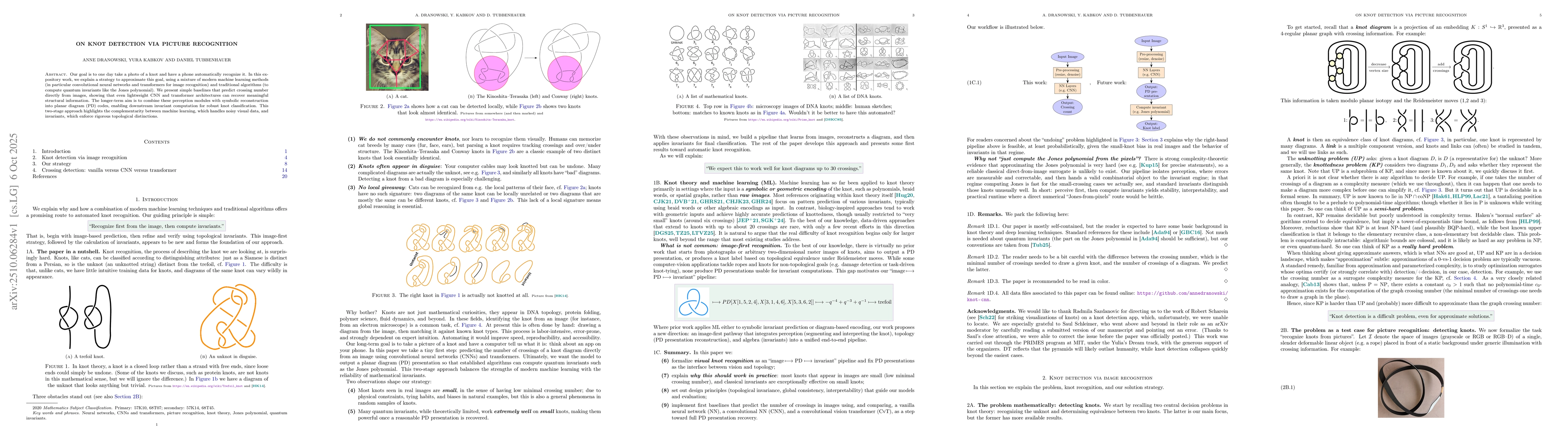 Thumbnail for On knot detection via picture recognition