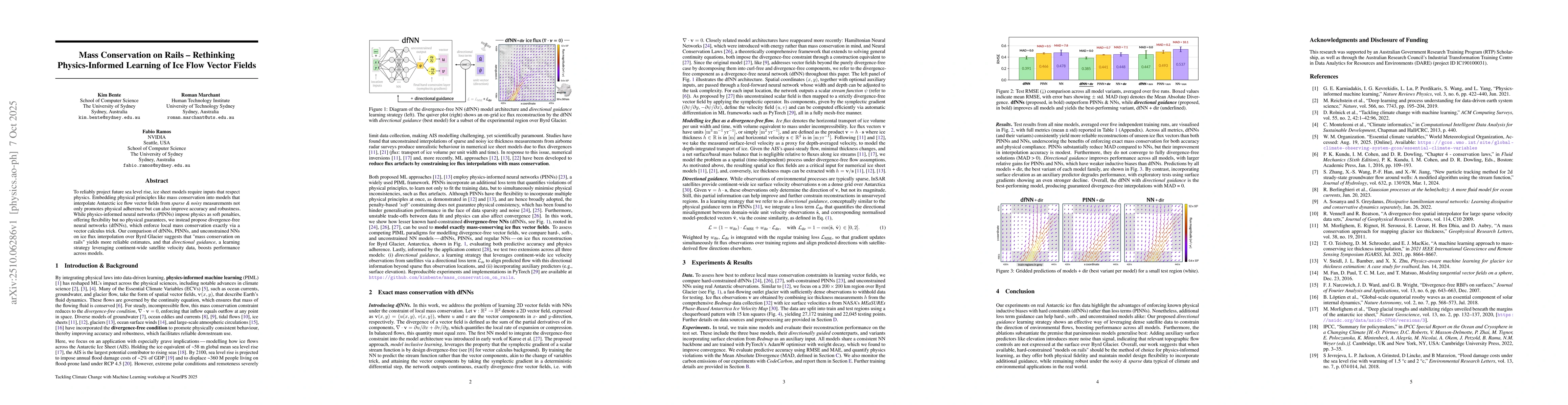 Thumbnail for Mass Conservation on Rails -- Rethinking Physics-Informed Learning of
  Ice Flow Vector Fields