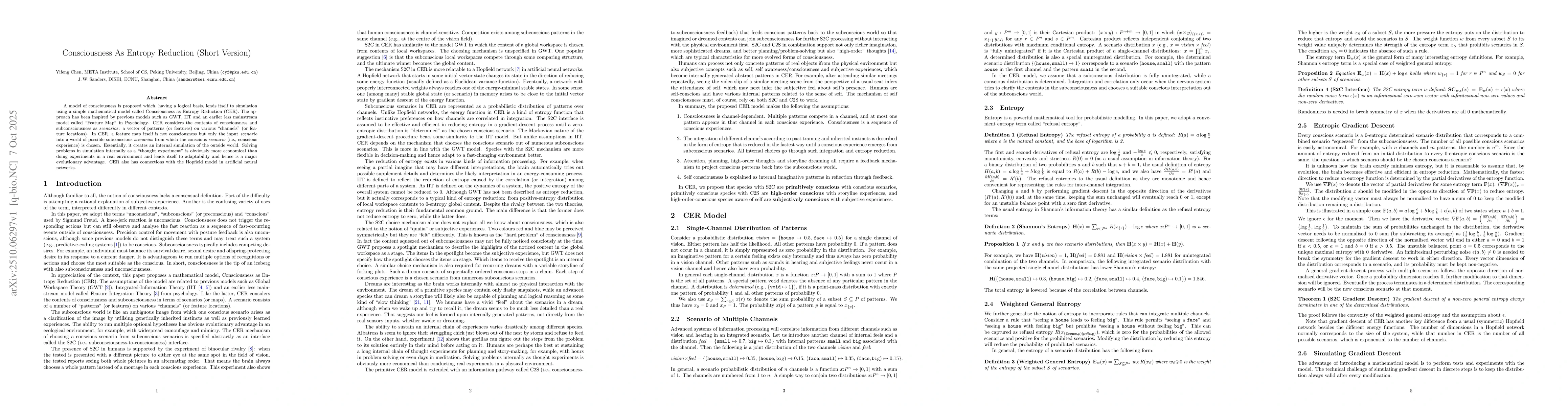 Thumbnail for Consciousness As Entropy Reduction (Short Version)