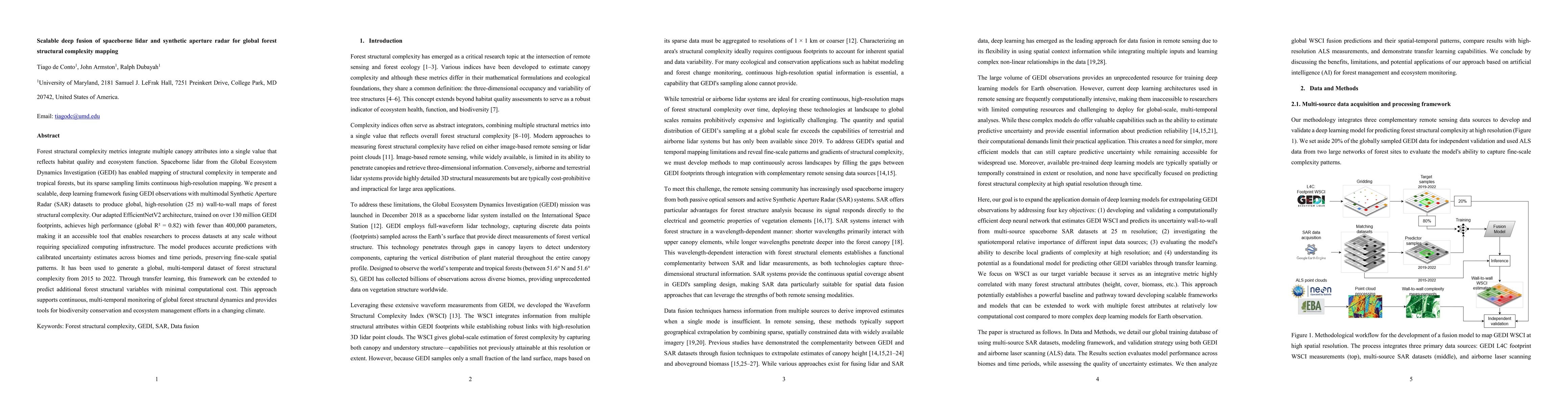 Thumbnail for Scalable deep fusion of spaceborne lidar and synthetic aperture radar
  for global forest structural complexity mapping