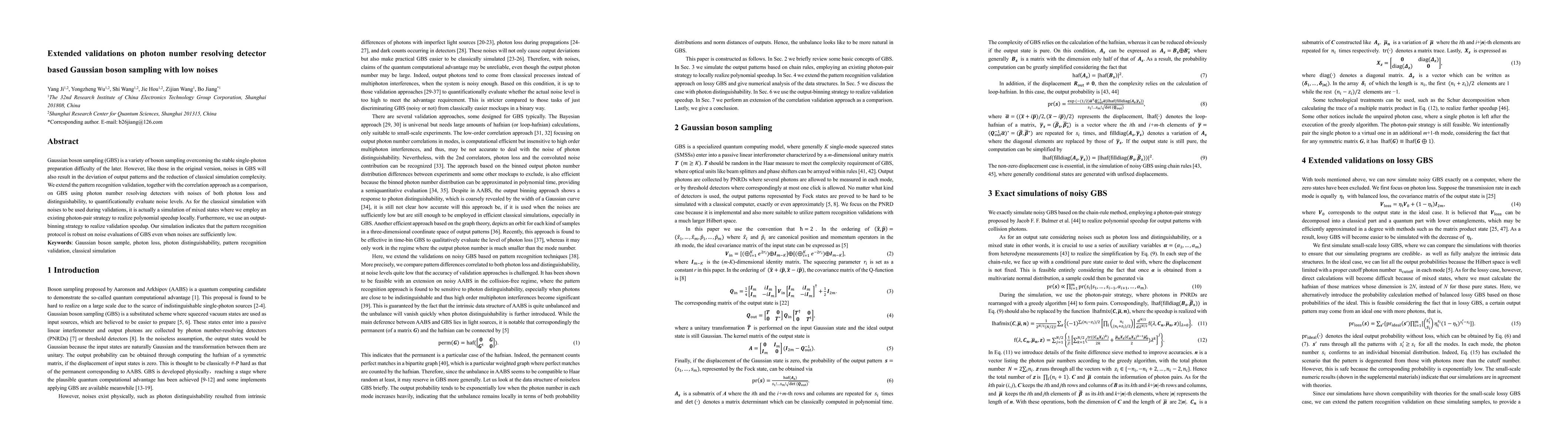 Thumbnail for Extended validations on photon number resolving detector based Gaussian
  boson sampling with low noises