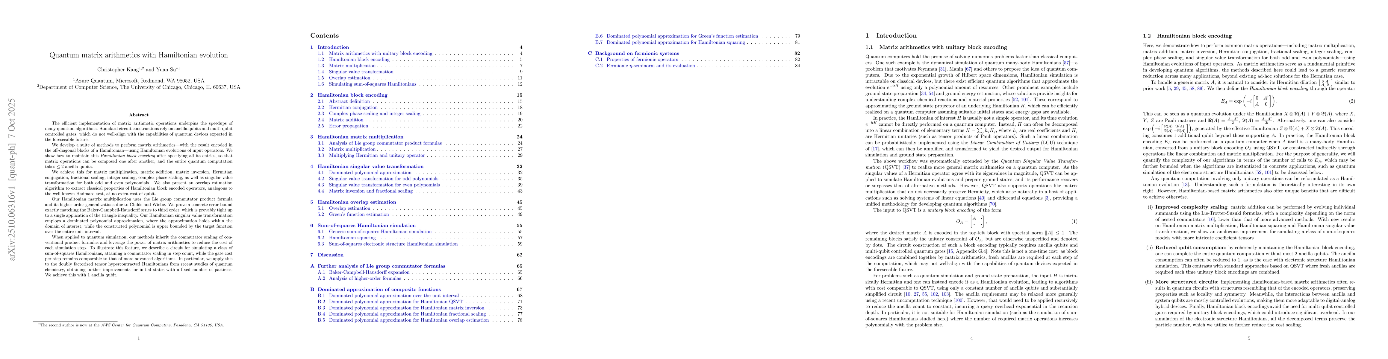 Thumbnail for Quantum matrix arithmetics with Hamiltonian evolution