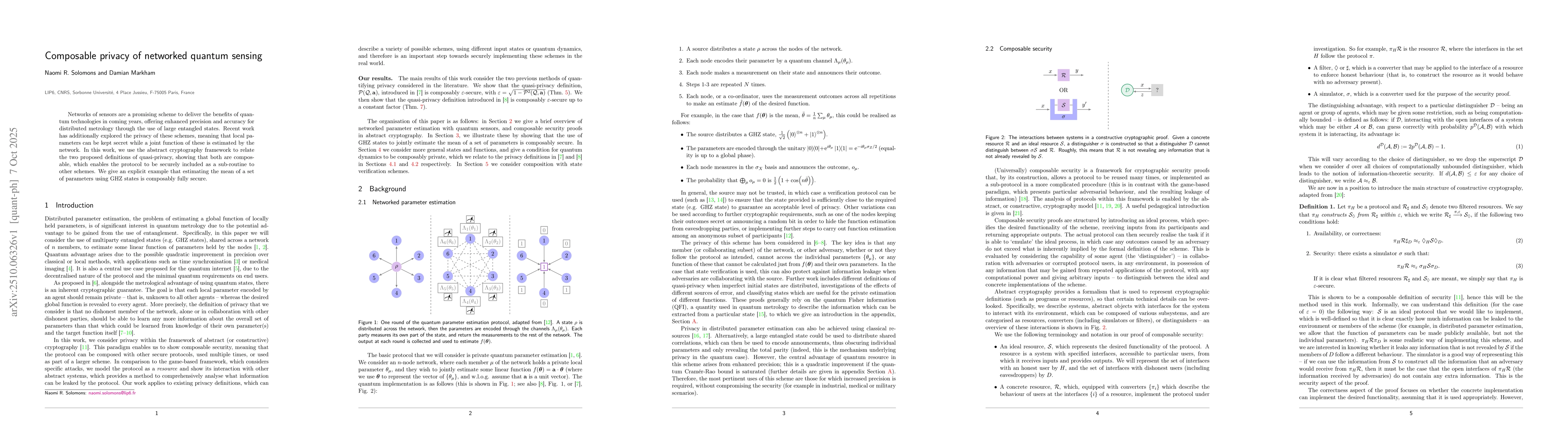 Thumbnail for Composable privacy of networked quantum sensing