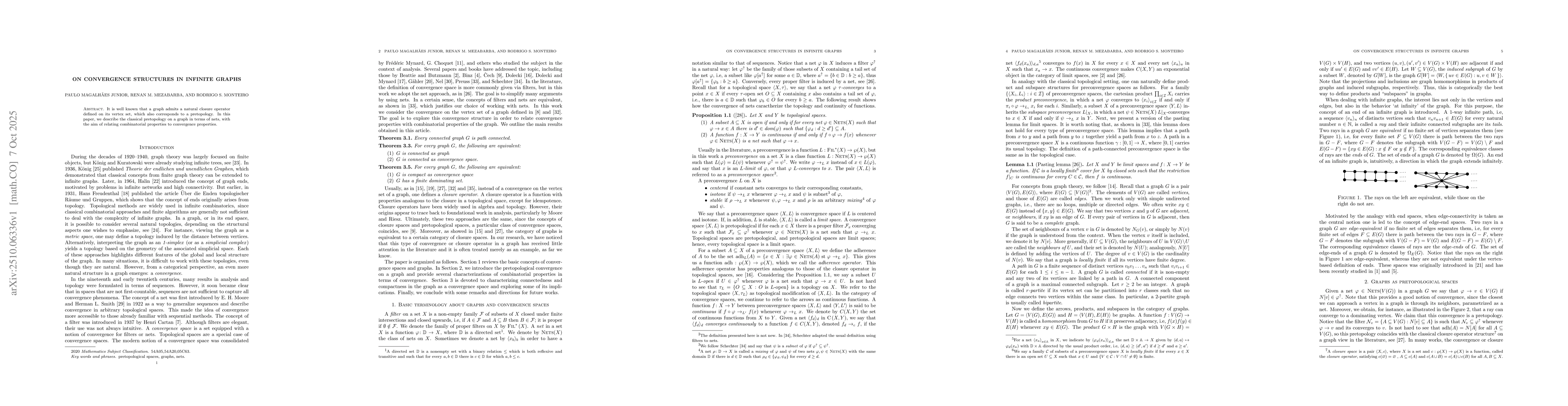 Thumbnail for On convergence structures in infinite graphs