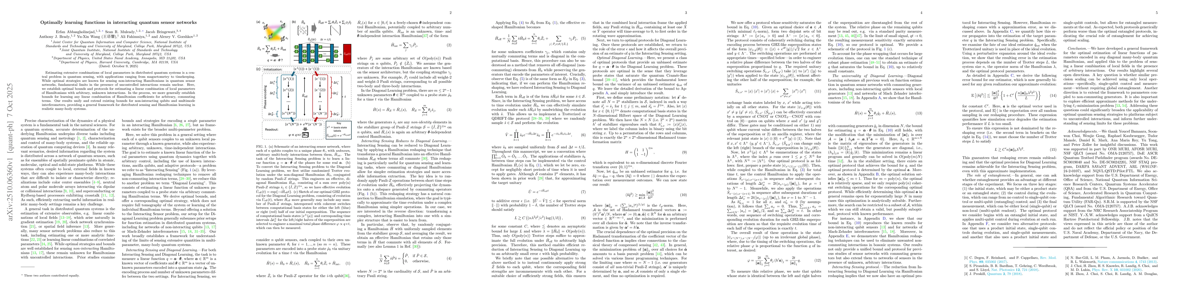 Thumbnail for Optimally learning functions in interacting quantum sensor networks