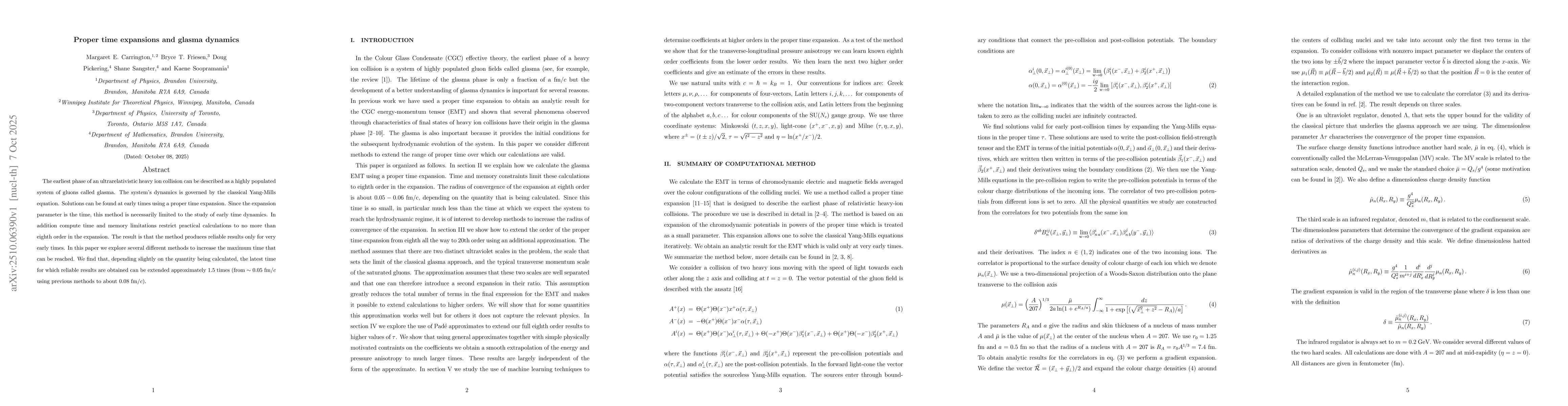 Thumbnail for Proper time expansions and glasma dynamics