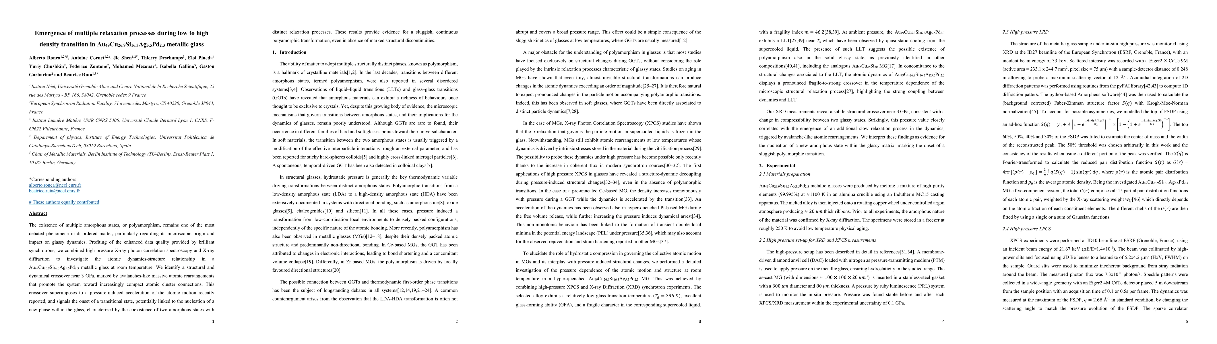 Thumbnail for Emergence of multiple relaxation processes during low to high density
  transition in Au49Cu26.9Si16.3Ag5.5Pd2.3 metallic glass