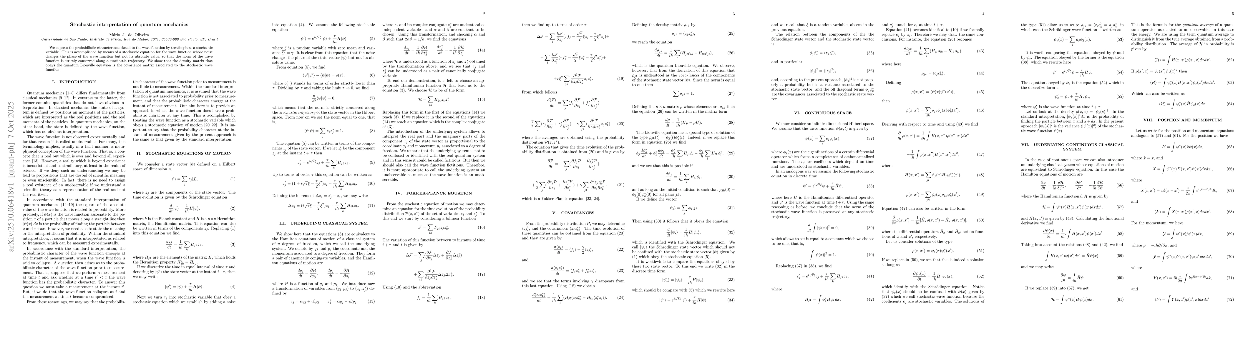 Thumbnail for Stochastic interpretation of quantum mechanics