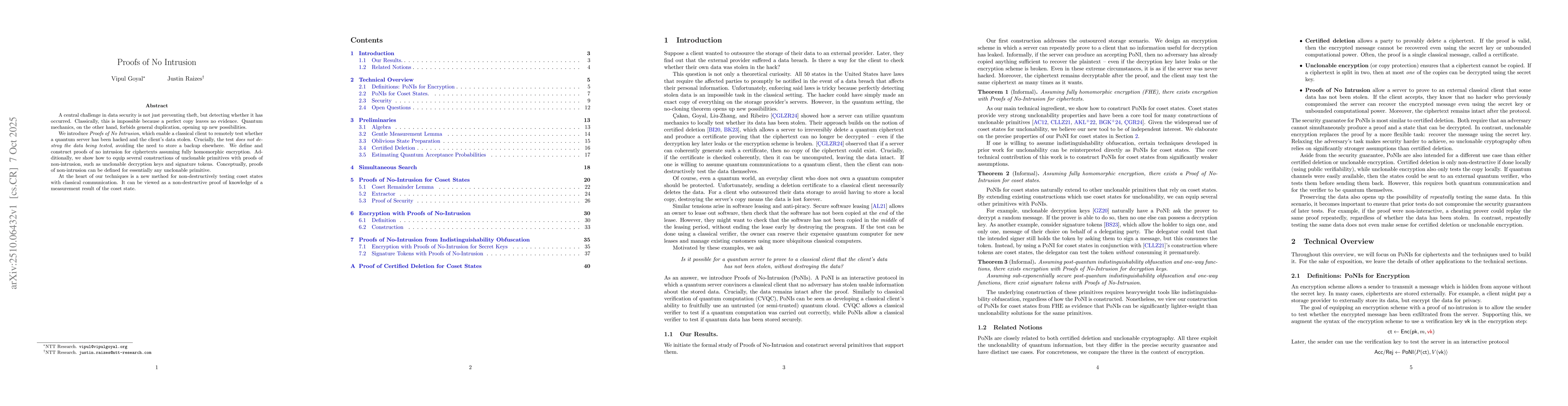 Thumbnail for Proofs of No Intrusion