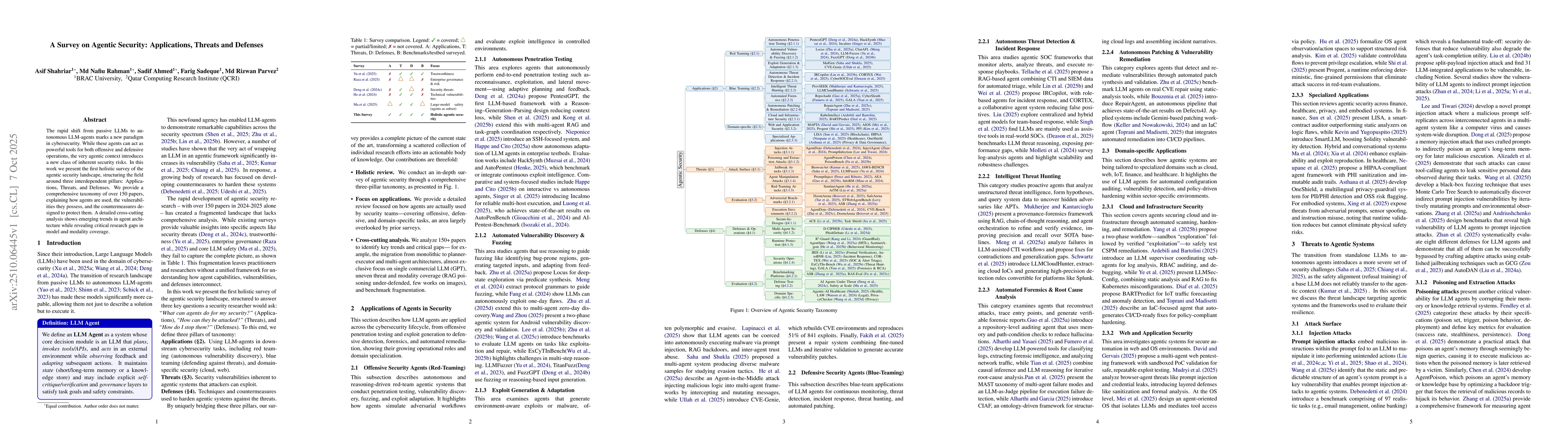 Thumbnail for A Survey on Agentic Security: Applications, Threats and Defenses