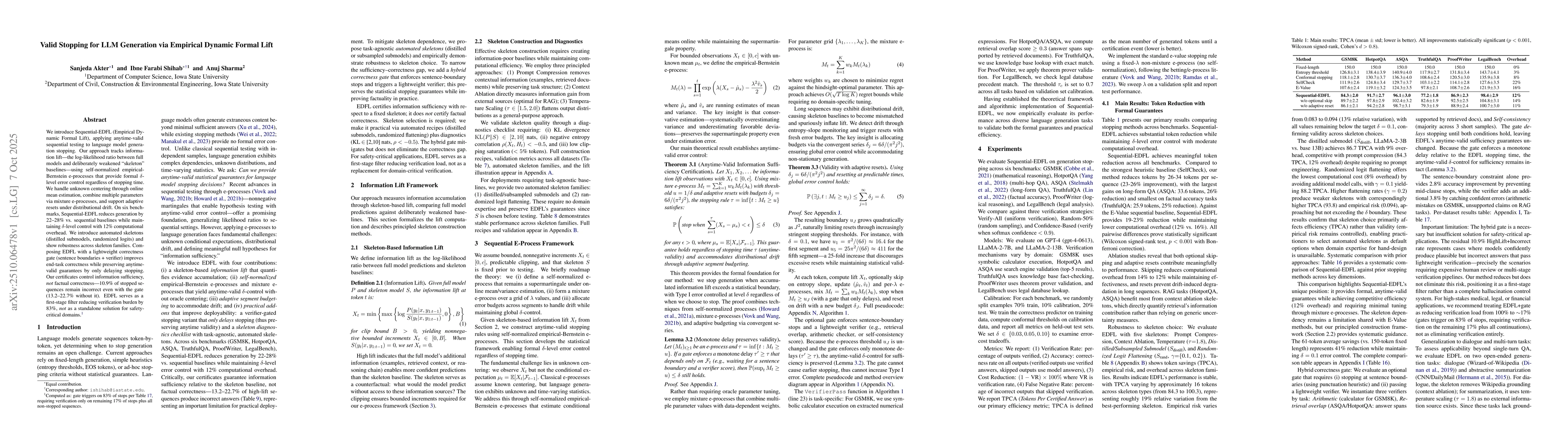 Thumbnail for Valid Stopping for LLM Generation via Empirical Dynamic Formal Lift