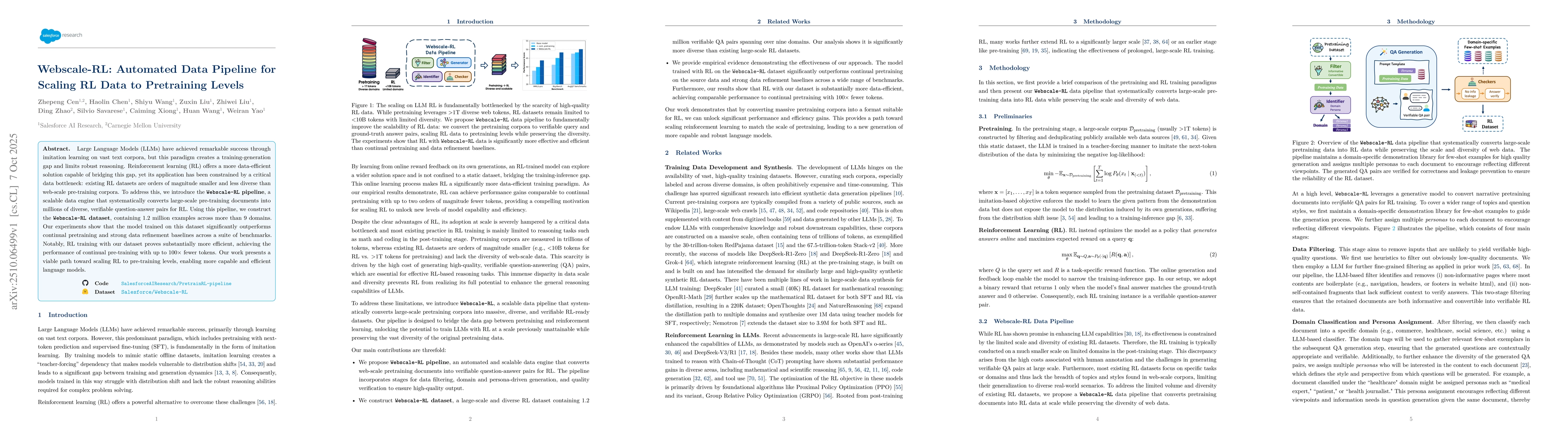 Thumbnail for Webscale-RL: Automated Data Pipeline for Scaling RL Data to Pretraining
  Levels