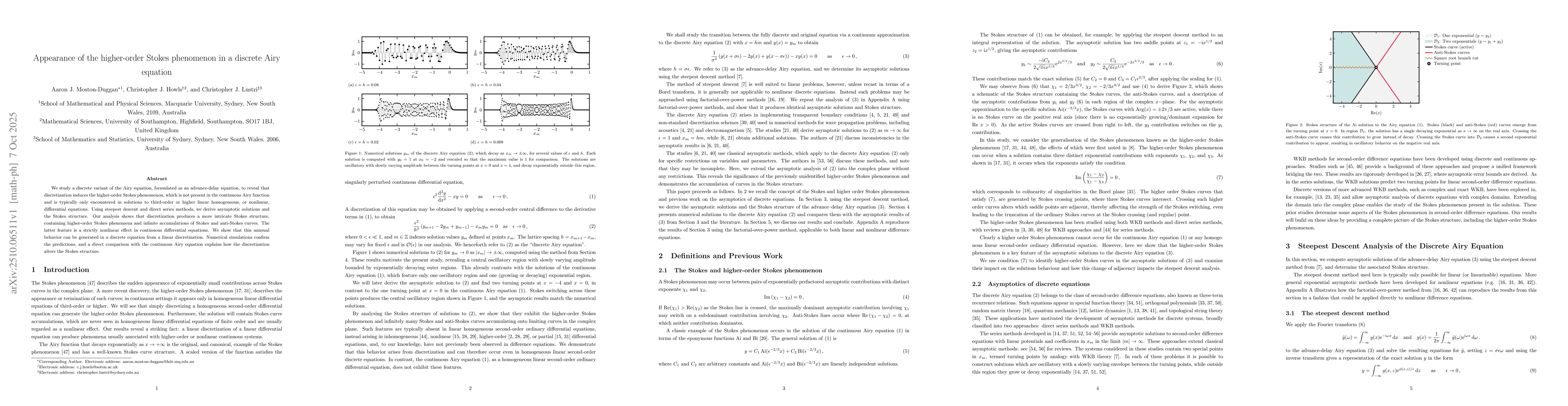 Thumbnail for Appearance of the higher-order Stokes phenomenon in a discrete Airy
  equation