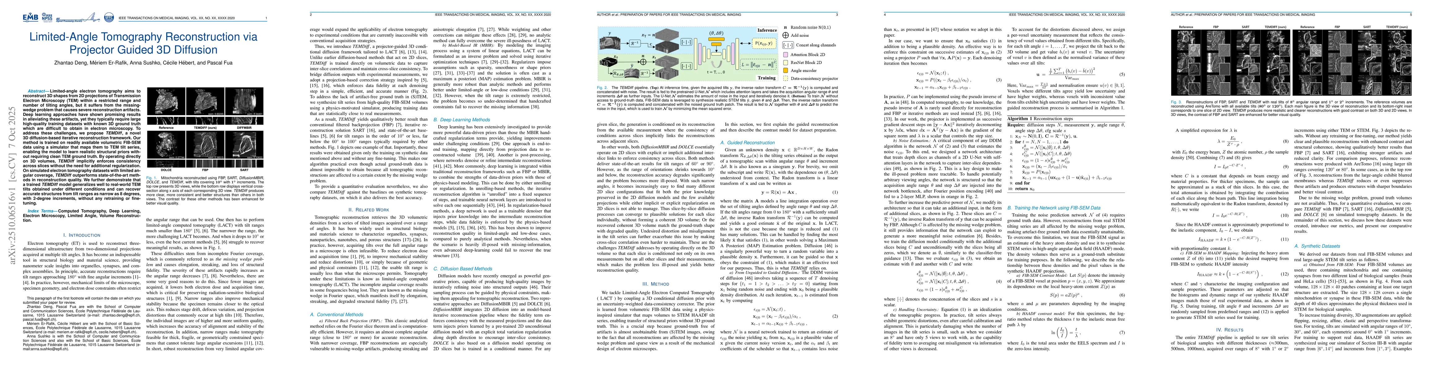 Thumbnail for Limited-Angle Tomography Reconstruction via Projector Guided 3D
  Diffusion