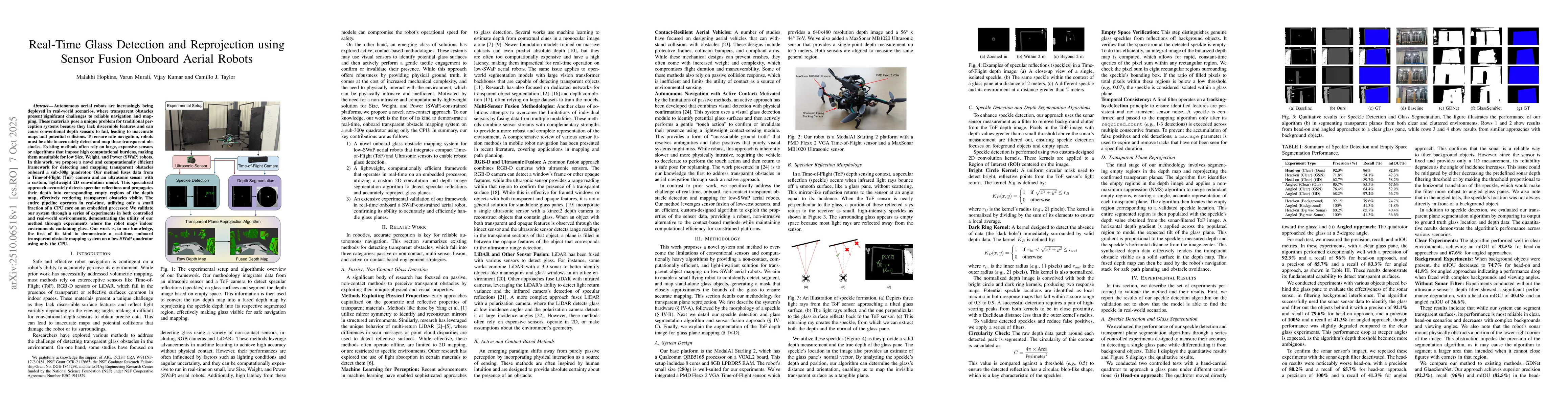 Thumbnail for Real-Time Glass Detection and Reprojection using Sensor Fusion Onboard
  Aerial Robots