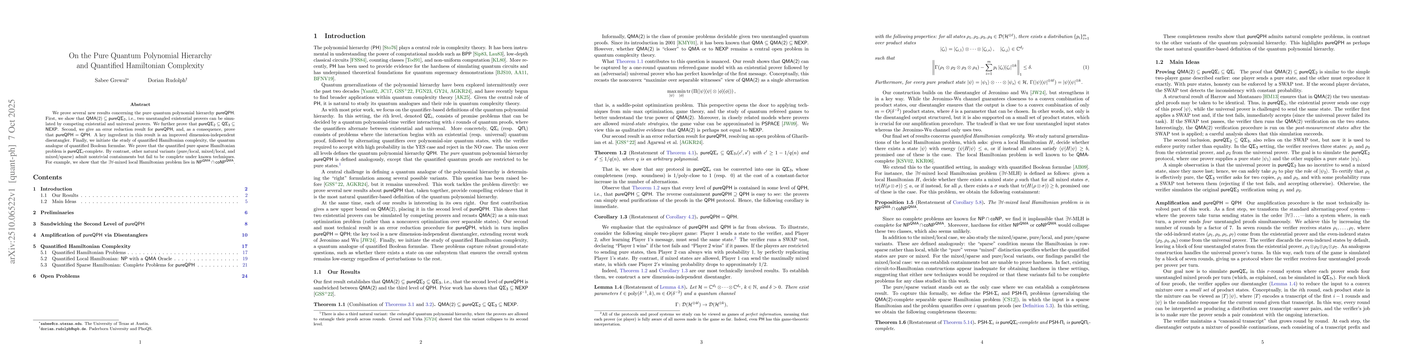 Thumbnail for On the Pure Quantum Polynomial Hierarchy and Quantified Hamiltonian
  Complexity