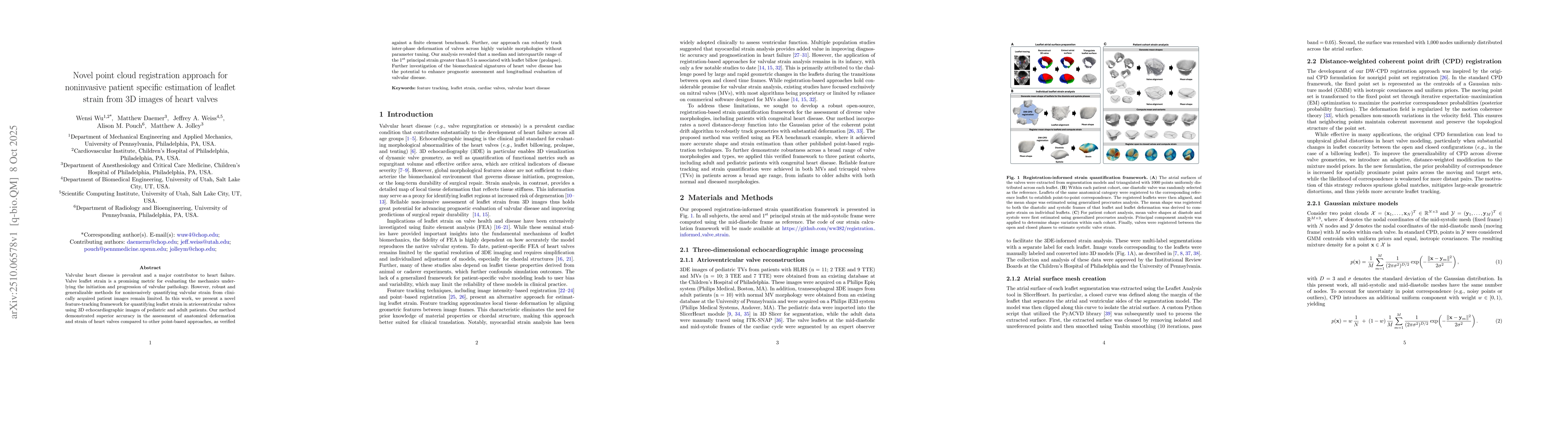 Thumbnail for Novel point cloud registration approach for noninvasive patient specific
  estimation of leaflet strain from 3D images of heart valves