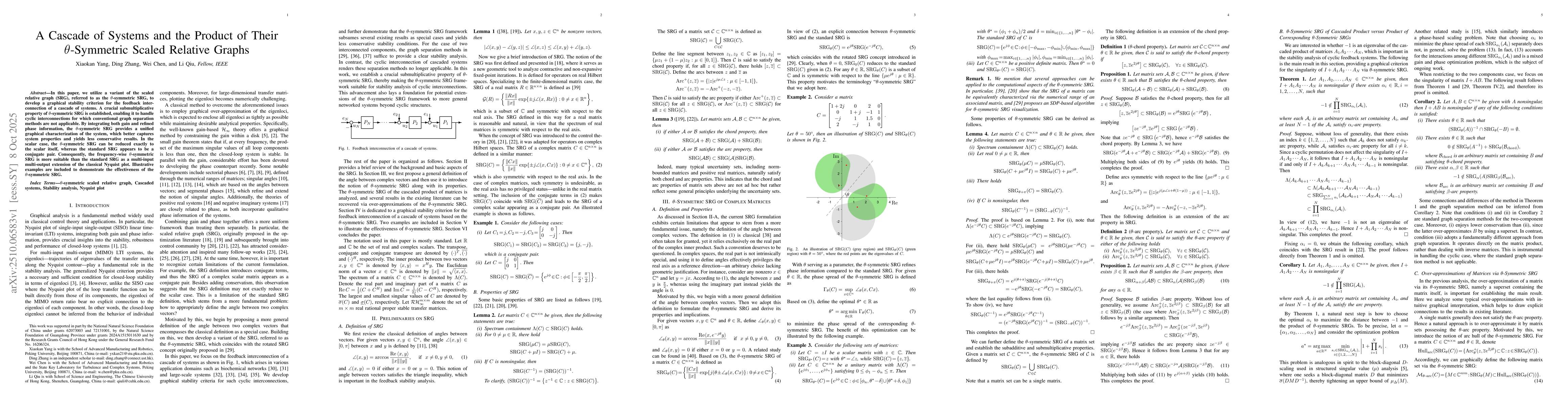 Thumbnail for A Cascade of Systems and the Product of Their $θ$-Symmetric Scaled
  Relative Graphs