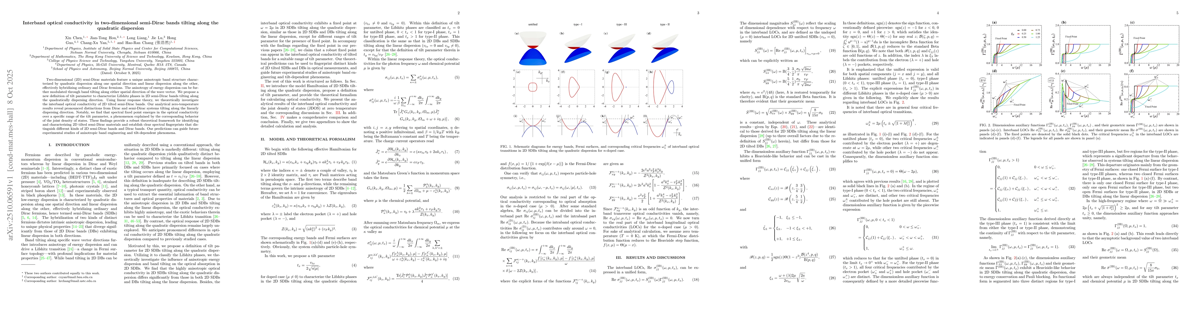 Thumbnail for Interband optical conductivity in two-dimensional semi-Dirac bands
  tilting along the quadratic dispersion