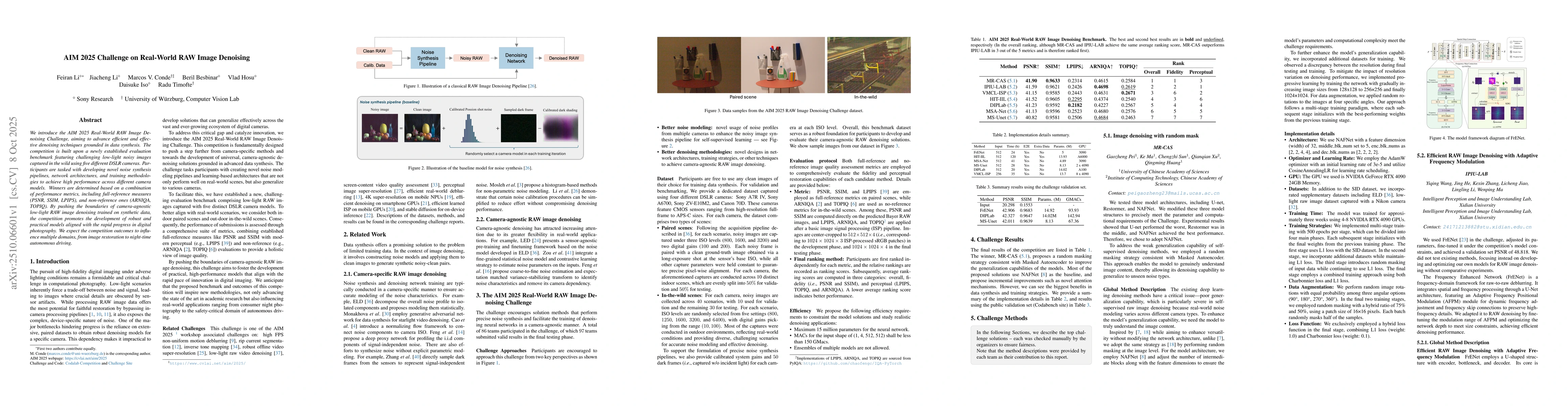 Thumbnail for AIM 2025 Challenge on Real-World RAW Image Denoising