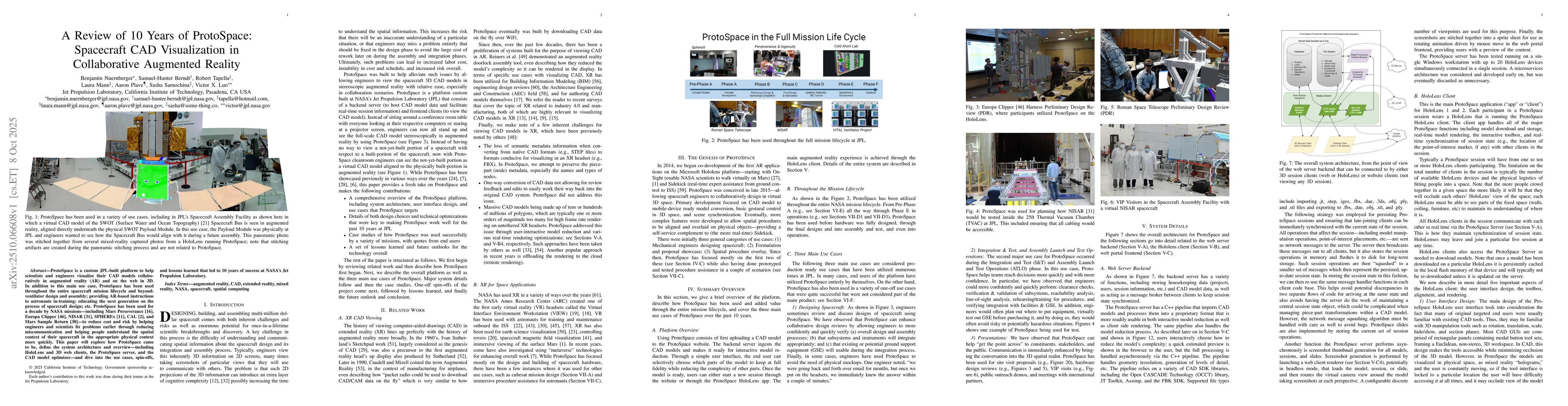 Thumbnail for A Review of 10 Years of ProtoSpace: Spacecraft CAD Visualization in
  Collaborative Augmented Reality