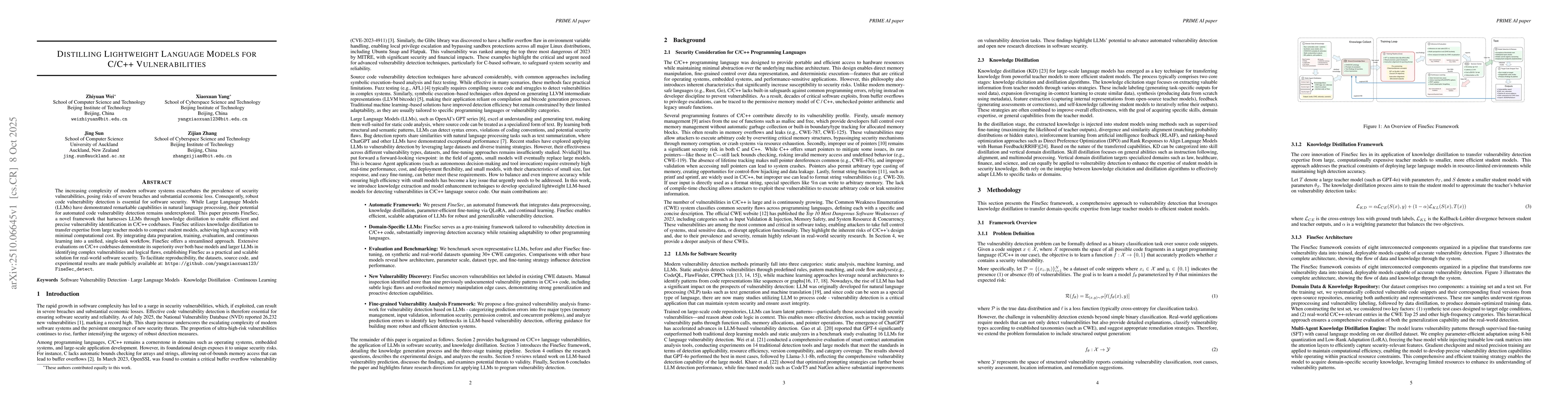 Thumbnail for Distilling Lightweight Language Models for C/C++ Vulnerabilities
