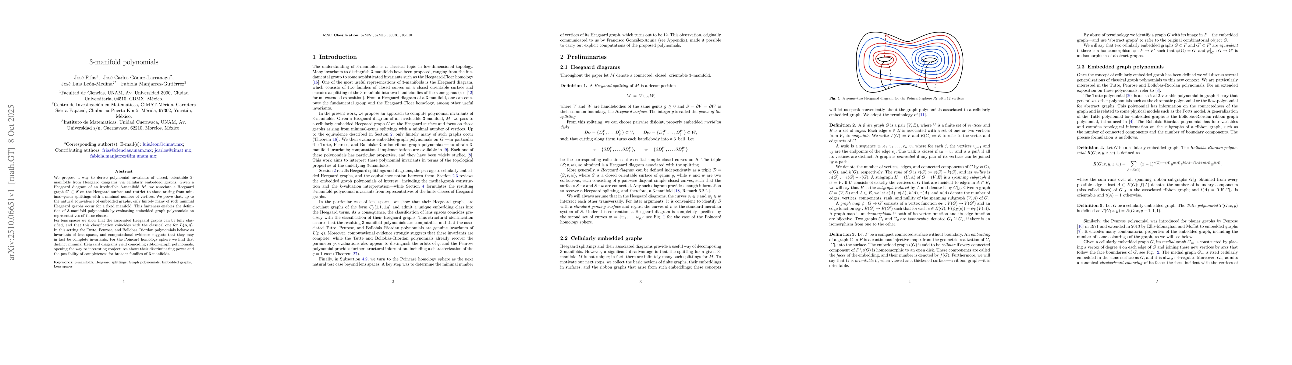 Thumbnail for 3-manifold polynomials