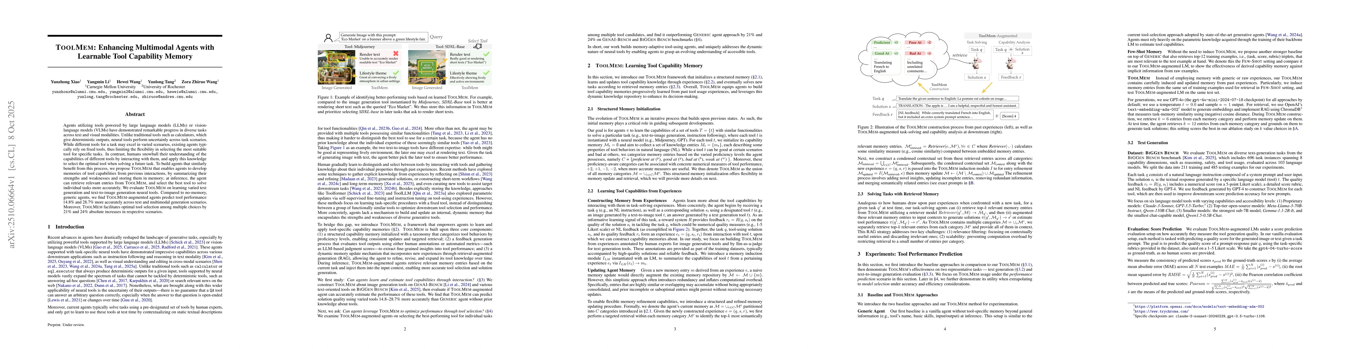 Thumbnail for ToolMem: Enhancing Multimodal Agents with Learnable Tool Capability
  Memory