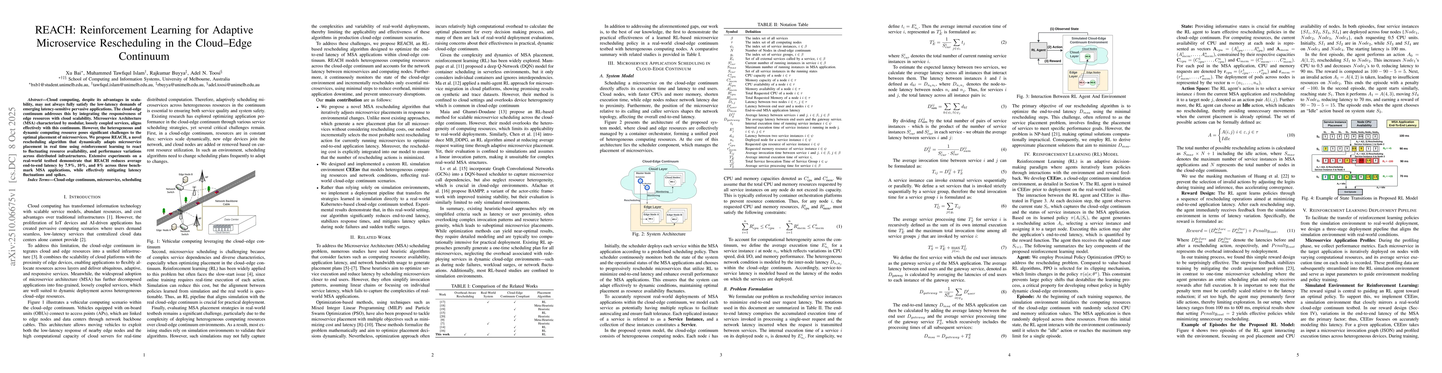 Thumbnail for REACH: Reinforcement Learning for Adaptive Microservice Rescheduling in
  the Cloud-Edge Continuum