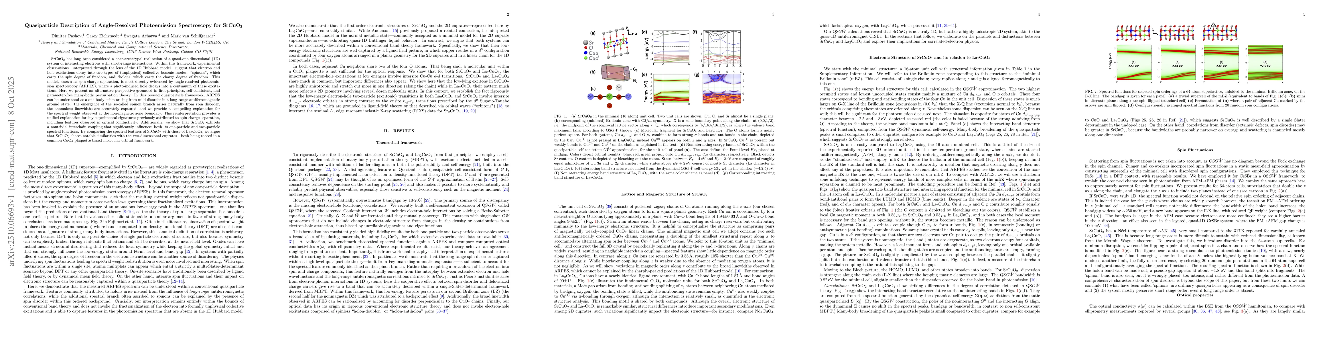 Thumbnail for Quasiparticle Description of Angle-Resolved Photoemission Spectroscopy
  for SrCuO2