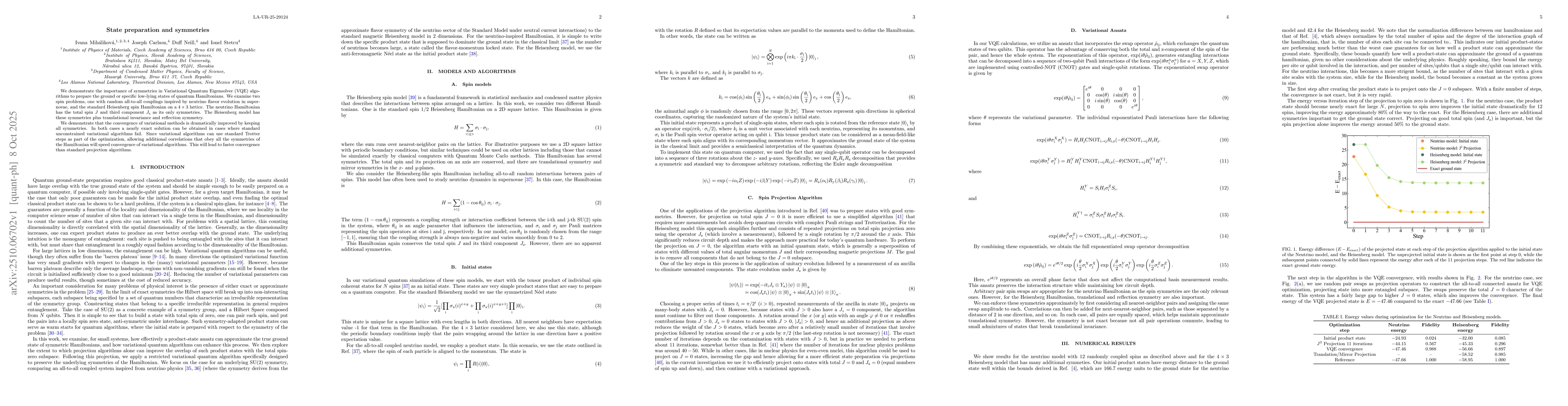 Thumbnail for State preparation and symmetries