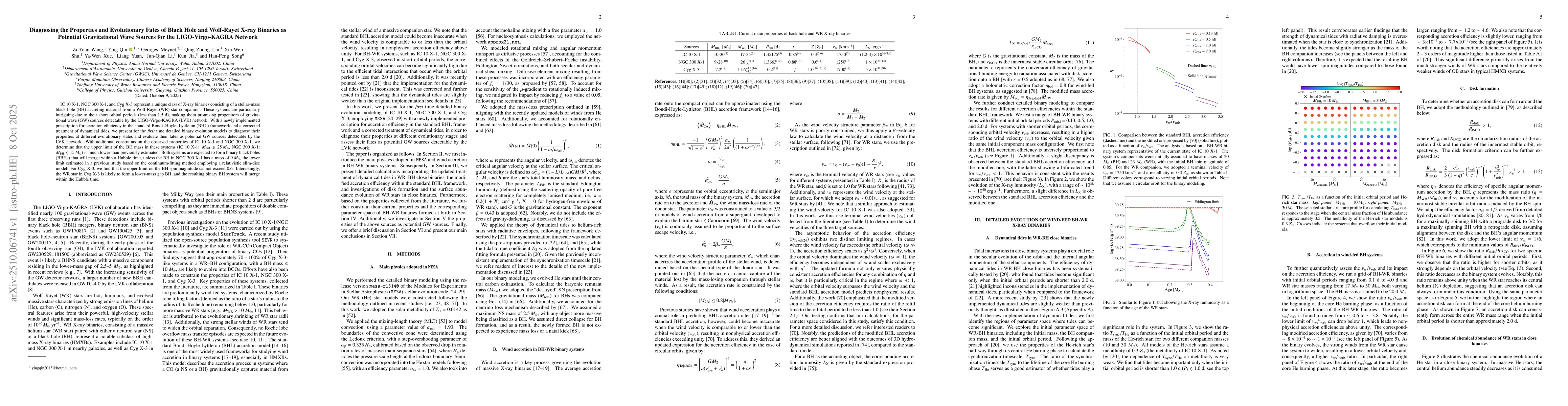 Thumbnail for Diagnosing the Properties and Evolutionary Fates of Black Hole and
  Wolf-Rayet X-ray Binaries as Potential Gravitational Wave Sources for the
  LIGO-Virgo-KAGRA Network