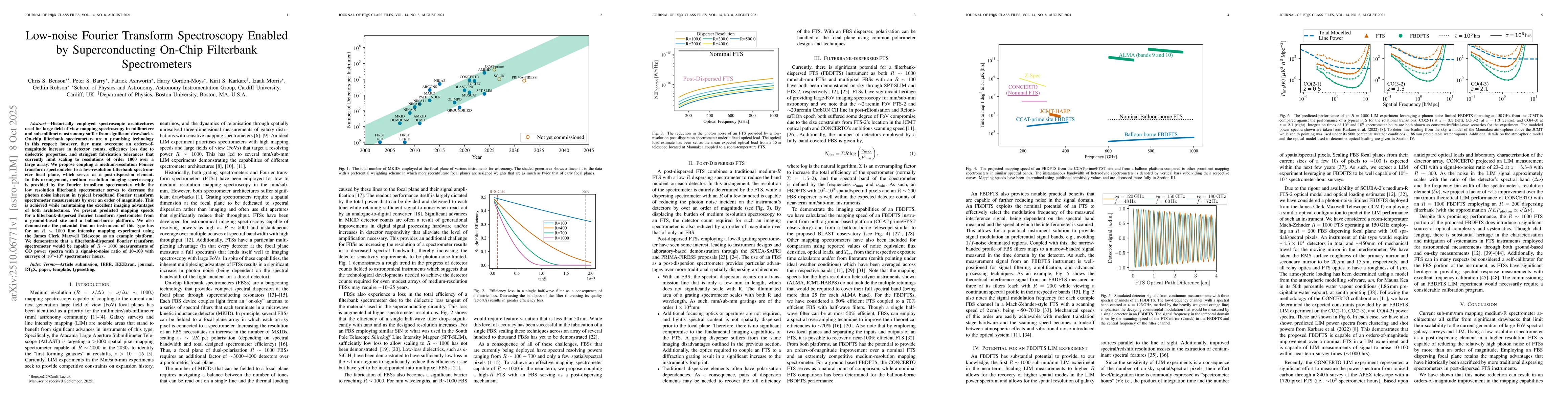 Thumbnail for Low-noise Fourier Transform Spectroscopy Enabled by Superconducting
  On-Chip Filterbank Spectrometers
