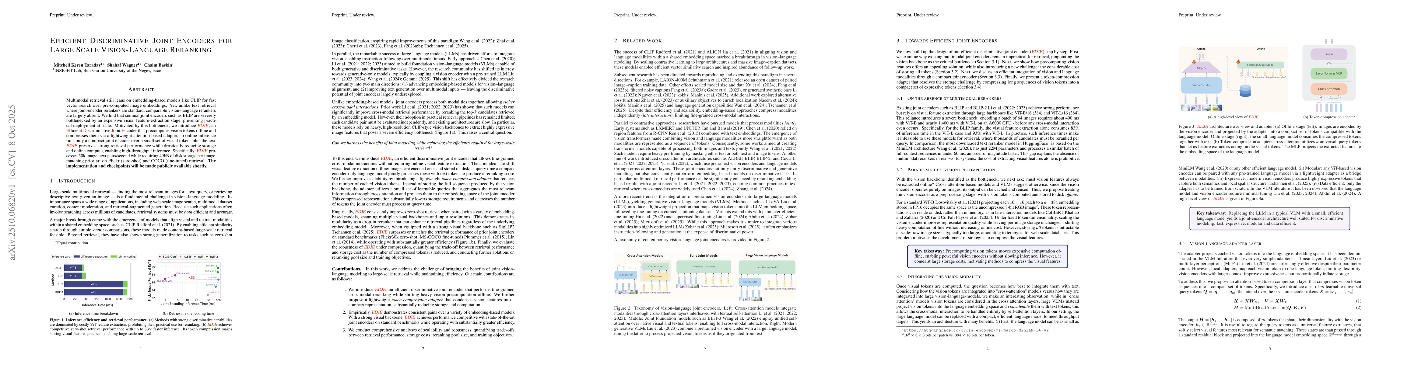 Thumbnail for Efficient Discriminative Joint Encoders for Large Scale Vision-Language
  Reranking