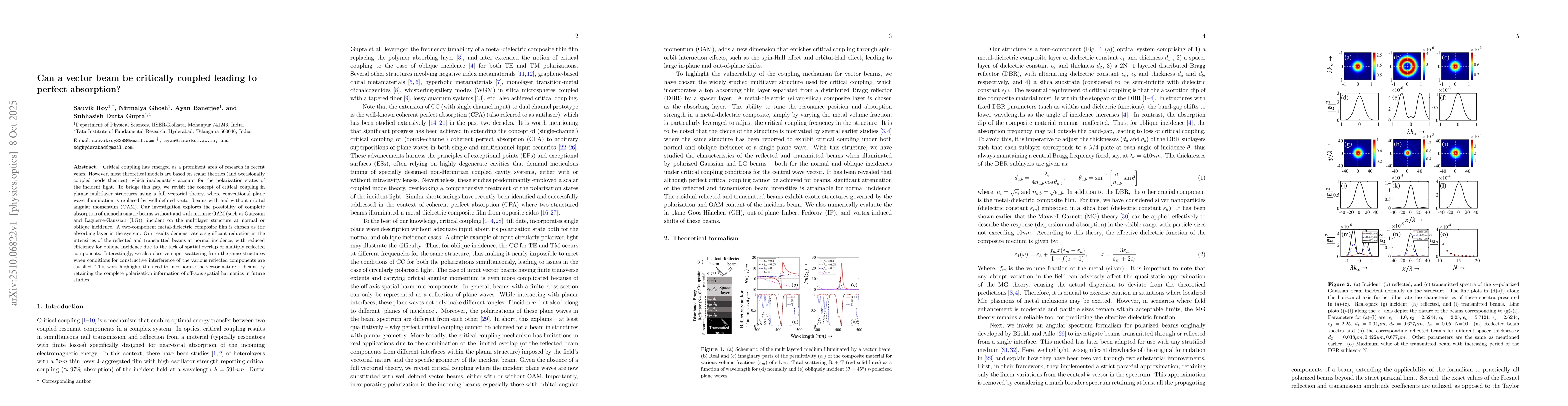 Thumbnail for Can a vector beam be critically coupled leading to perfect absorption?